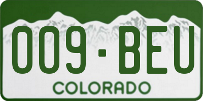 CO license plate 009BEU