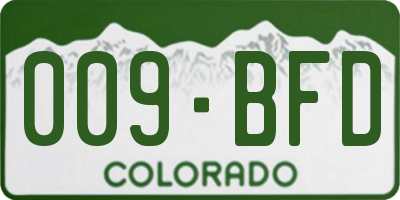 CO license plate 009BFD