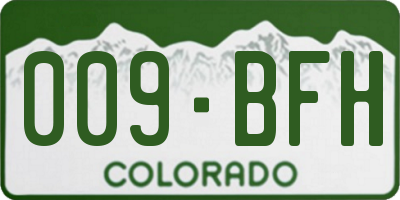 CO license plate 009BFH