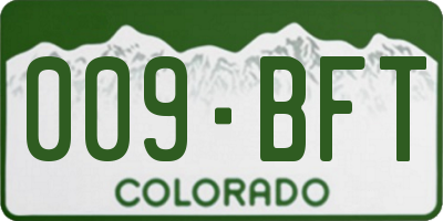 CO license plate 009BFT