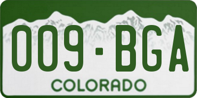 CO license plate 009BGA