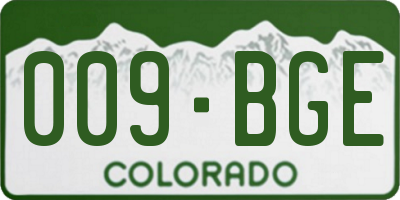 CO license plate 009BGE