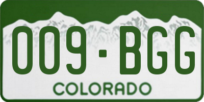 CO license plate 009BGG