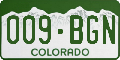 CO license plate 009BGN