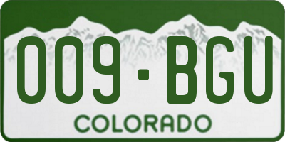 CO license plate 009BGU