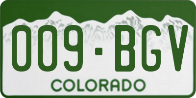 CO license plate 009BGV