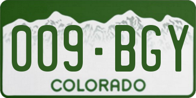 CO license plate 009BGY