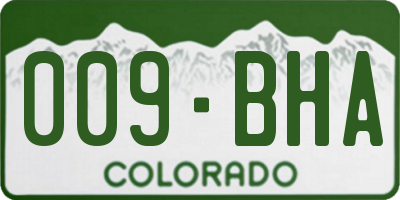 CO license plate 009BHA