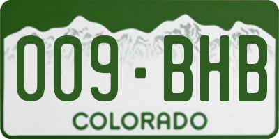 CO license plate 009BHB