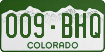 CO license plate 009BHQ