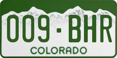 CO license plate 009BHR