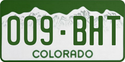CO license plate 009BHT