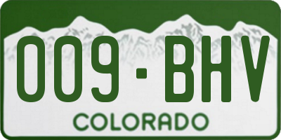 CO license plate 009BHV