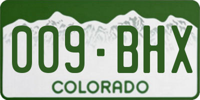 CO license plate 009BHX
