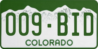 CO license plate 009BID