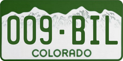 CO license plate 009BIL