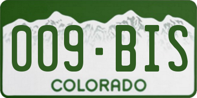 CO license plate 009BIS