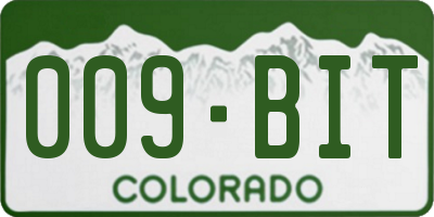 CO license plate 009BIT