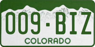 CO license plate 009BIZ