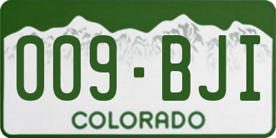 CO license plate 009BJI