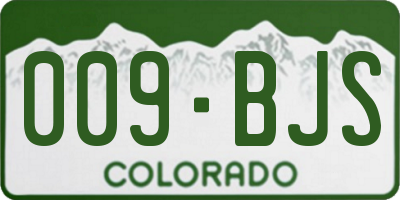 CO license plate 009BJS