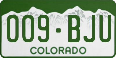 CO license plate 009BJU