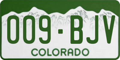 CO license plate 009BJV