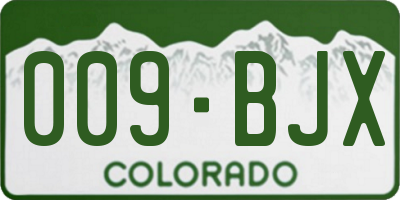 CO license plate 009BJX