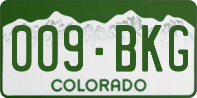 CO license plate 009BKG