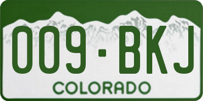 CO license plate 009BKJ