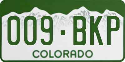 CO license plate 009BKP