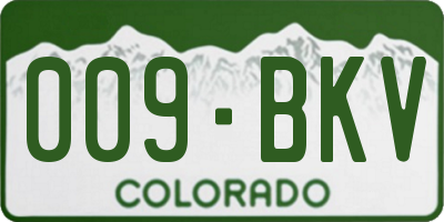 CO license plate 009BKV