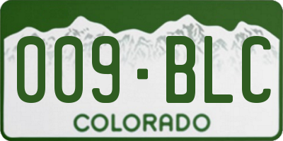 CO license plate 009BLC