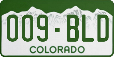 CO license plate 009BLD