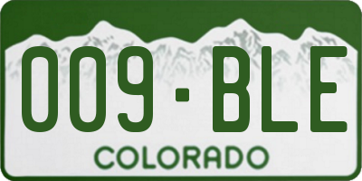 CO license plate 009BLE