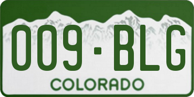 CO license plate 009BLG