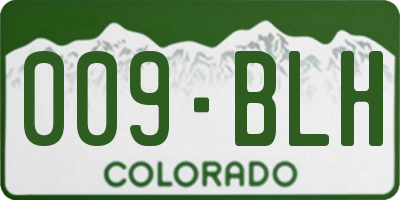 CO license plate 009BLH