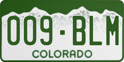 CO license plate 009BLM