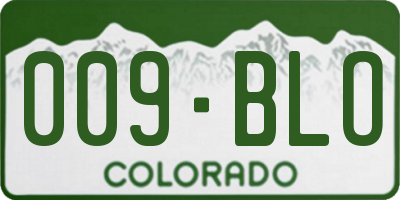CO license plate 009BLO