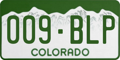 CO license plate 009BLP