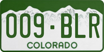 CO license plate 009BLR