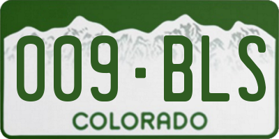 CO license plate 009BLS