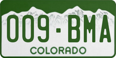 CO license plate 009BMA