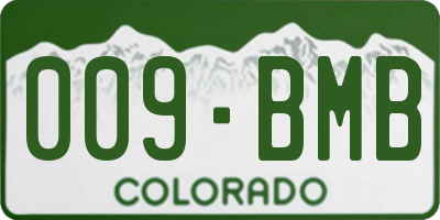 CO license plate 009BMB