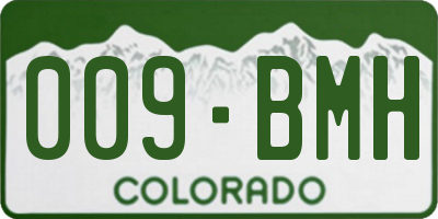 CO license plate 009BMH