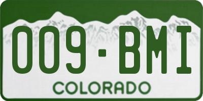 CO license plate 009BMI