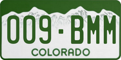 CO license plate 009BMM