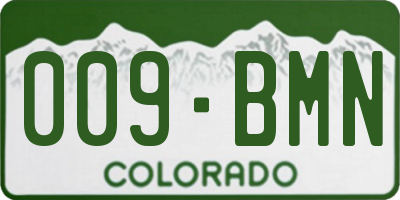 CO license plate 009BMN