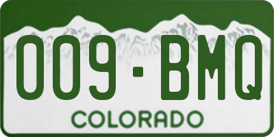 CO license plate 009BMQ