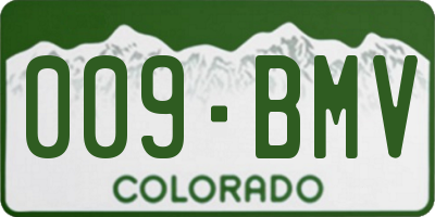 CO license plate 009BMV